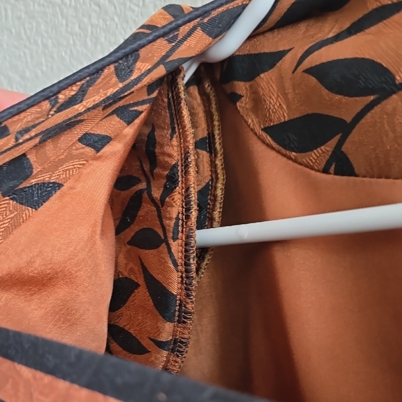 Brown Long Sleeve Wrap Dress with V-Neck - Picture 14 of 14